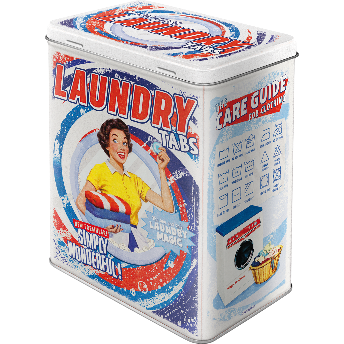 nostalgic-art-say-it-50s-laundry-tabs-scatola-in-metallo-l-3-litri image 1