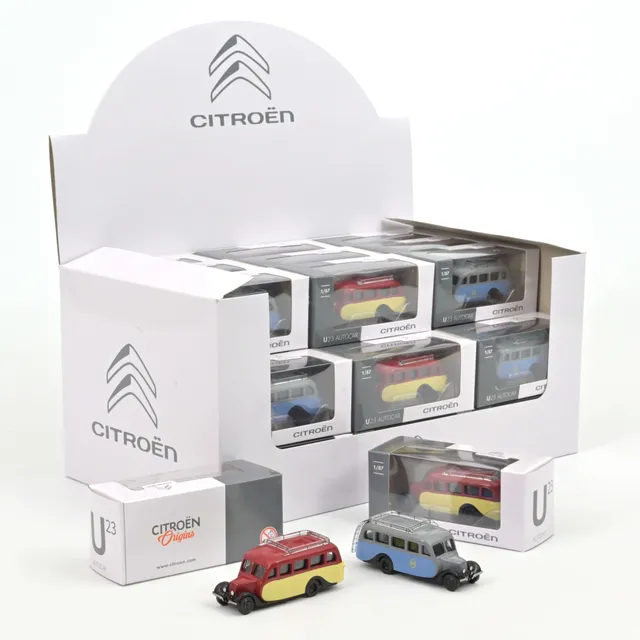 norev-citro-n-u23-bus-1947-display-36-pezzi-modellini-1-87-blu-grigio-e-giallo-b image 1