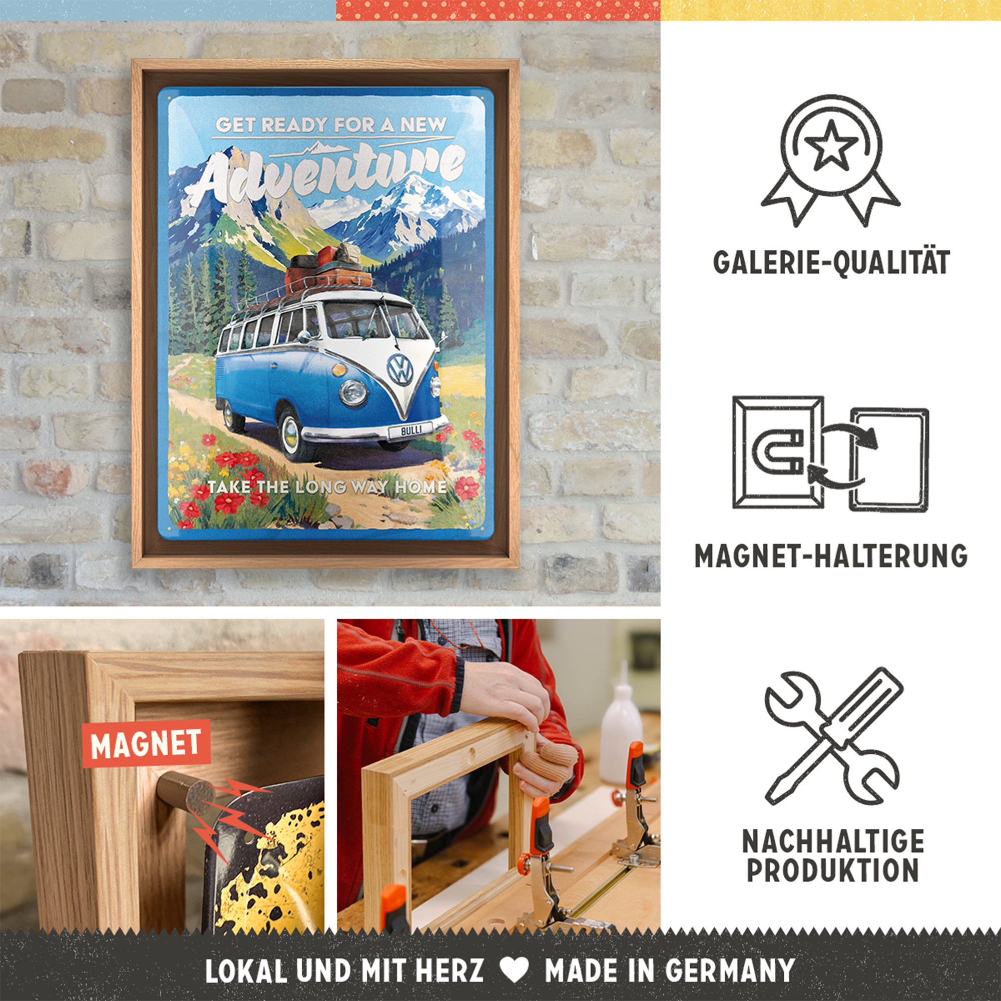 nostalgic-art-vw-bulli-ready-for-a-new-adventure-cornice-n-frame-l-33-5x44-cm image 3