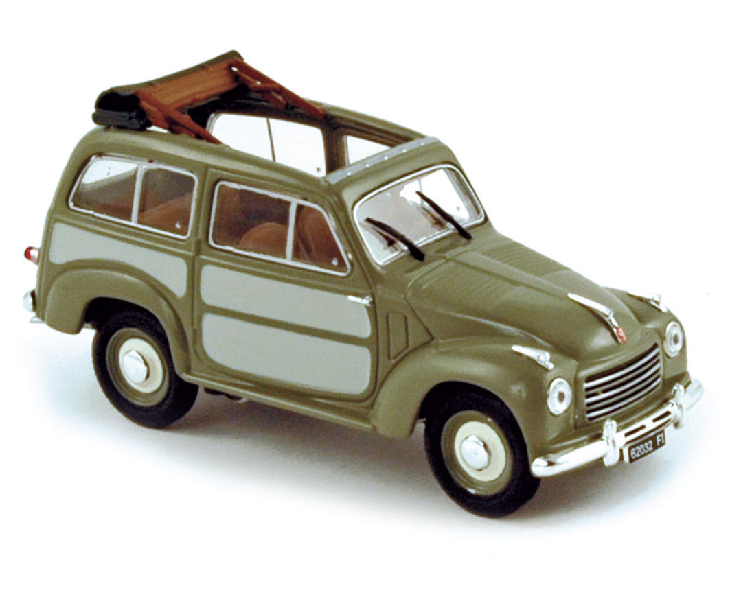 norev-fiat-500-belv-d-re-1952-verde-grigio-modellino-1-43 image 1