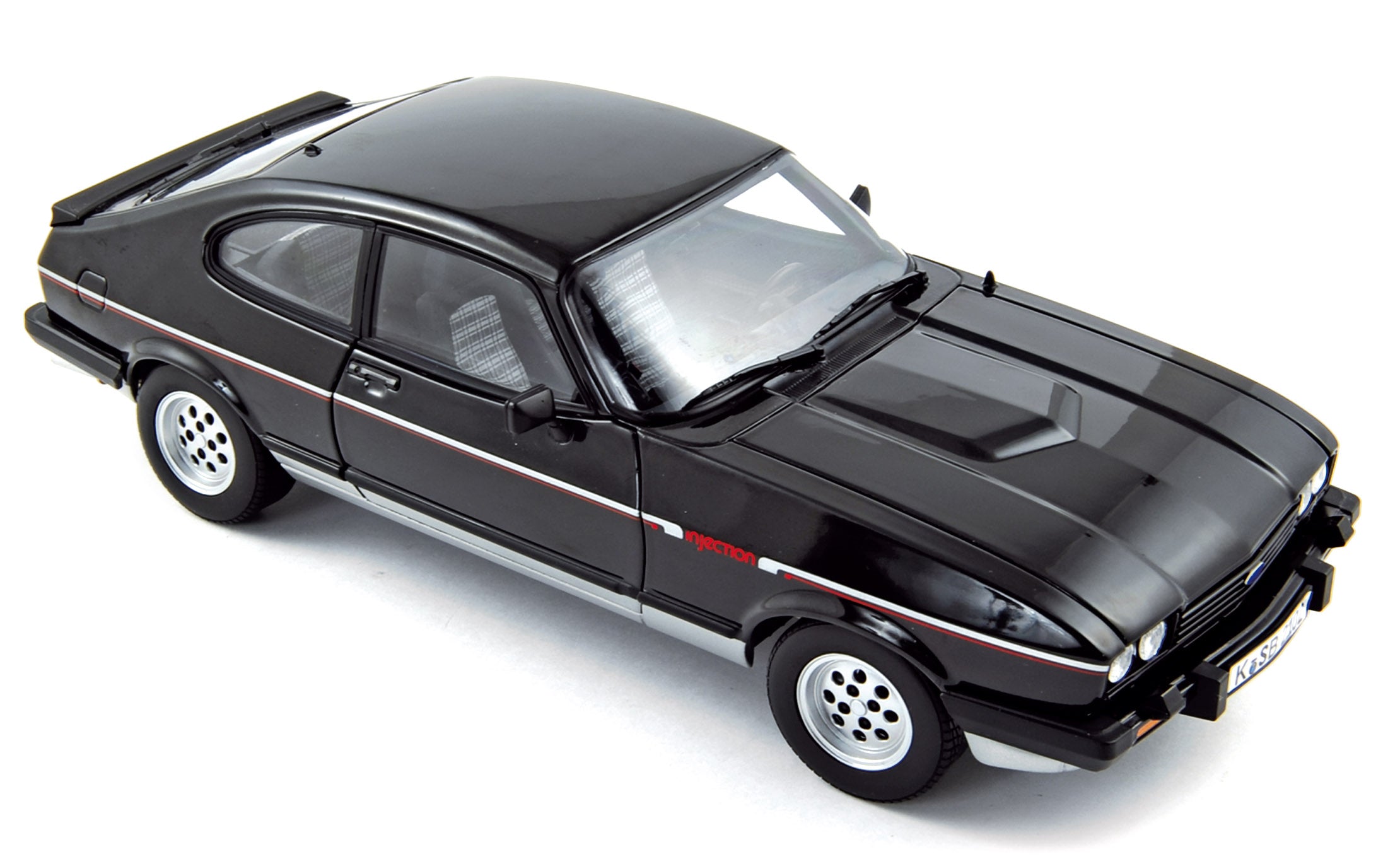 norev-ford-capri-mk-3-2-8-injection-1983-nero-e-argento-modellino-auto-1-18 image 1