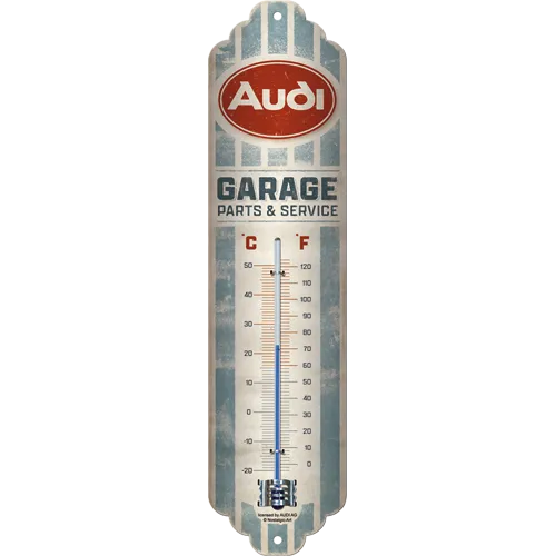 nostalgic-art-audi-garage-termometro-in-metallo-6-5x28-cm-prodotto-ufficiale-aud image 1