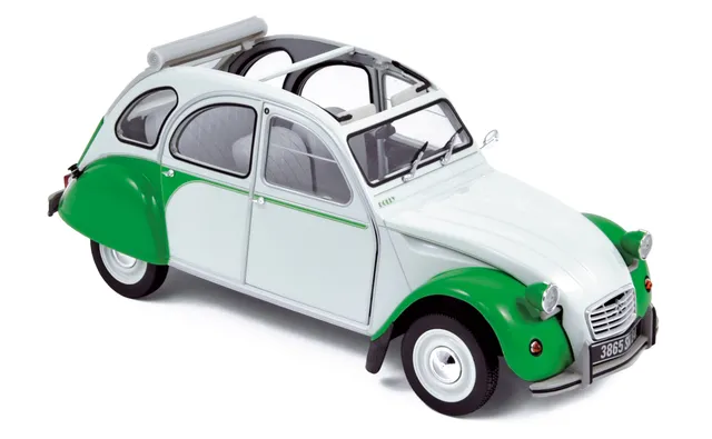 norev-citro-n-2cv-dolly-1985-1-18-bambou-vert-blanc-meije-modellino-da-collezion image 1