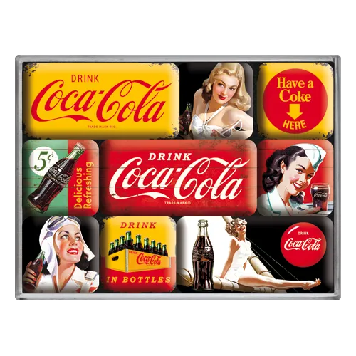nostalgic-art-coca-cola-yellow-mix-set-magneti image 1