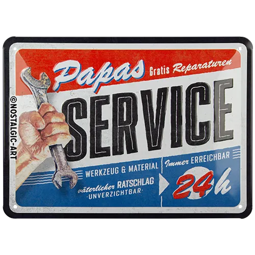 nostalgic-art-papas-service-targa-in-metallo-15x20-cm-2 image 1