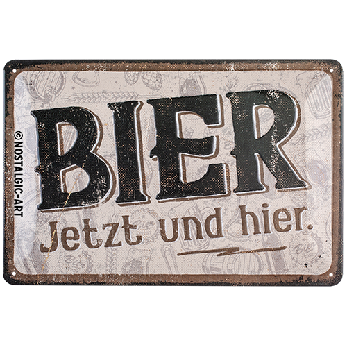 nostalgic-art-bier-jetzt-und-hier-special-edition-targa-in-metallo-20x30-cm image 1