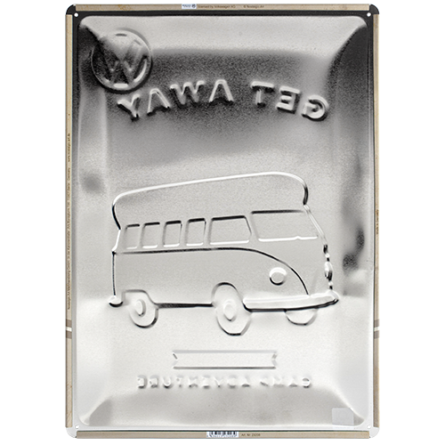 nostalgic-art-vw-bulli-let-s-get-away-targa-metallo-30x40-cm image 3