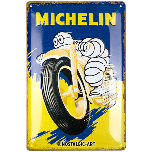 nostalgic-art-michelin-motorcycle-bibendum-targa-metallo-20x30-cm image 2
