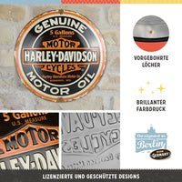 nostalgic-art-harley-davidson-genuine-motor-oil-targa-rotonda-in-metallo-35-cm-2 image 2