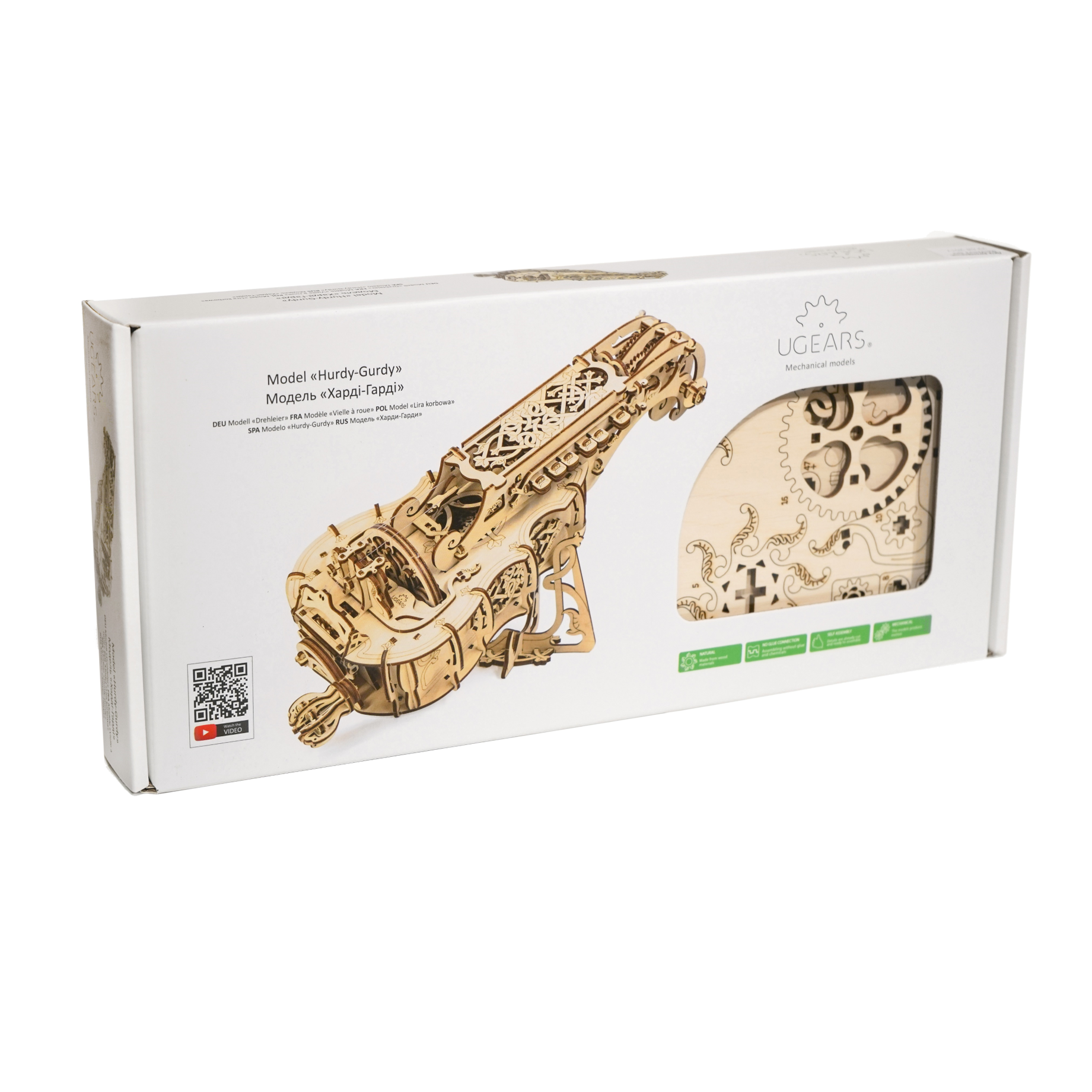 ugears-hurdy-gurdy-strumento-musicale-meccanico-in-legno-3d image 5