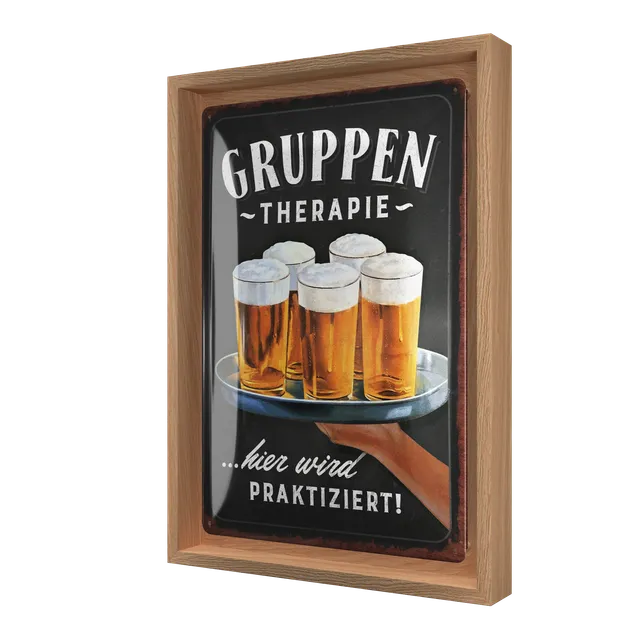 nostalgic-art-gruppentherapie-bier-n-frame-m-edition-cornice-rovere-24x33-5-cm image 1
