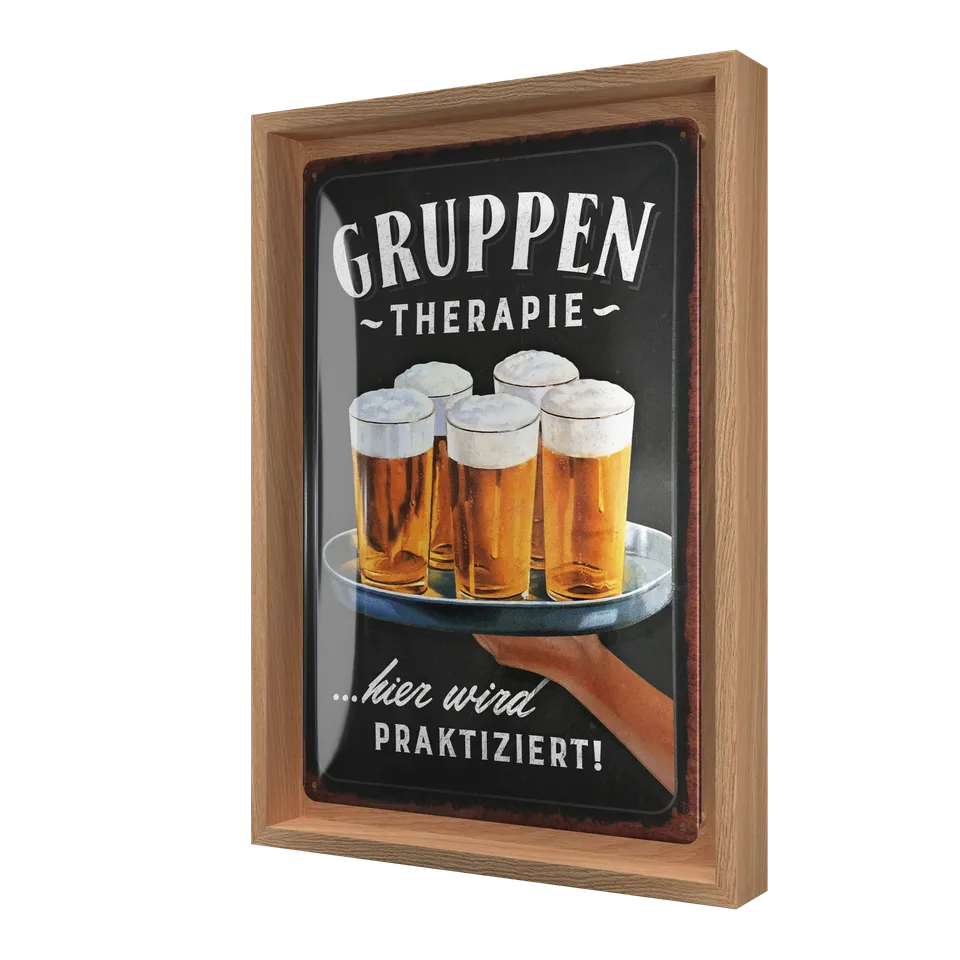 nostalgic-art-gruppentherapie-bier-n-frame-m-edition-cornice-rovere-24x33-5-cm image 1