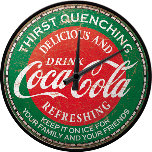 nostalgic-art-coca-cola-thirst-quenching-green-orologio-da-parete-31-cm image 1