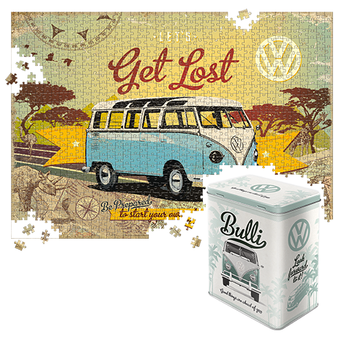 nostalgic-art-puzzle-vw-bulli-let-s-get-lost-2-da-1000-pezzi-in-latta-68x48-cm image 1