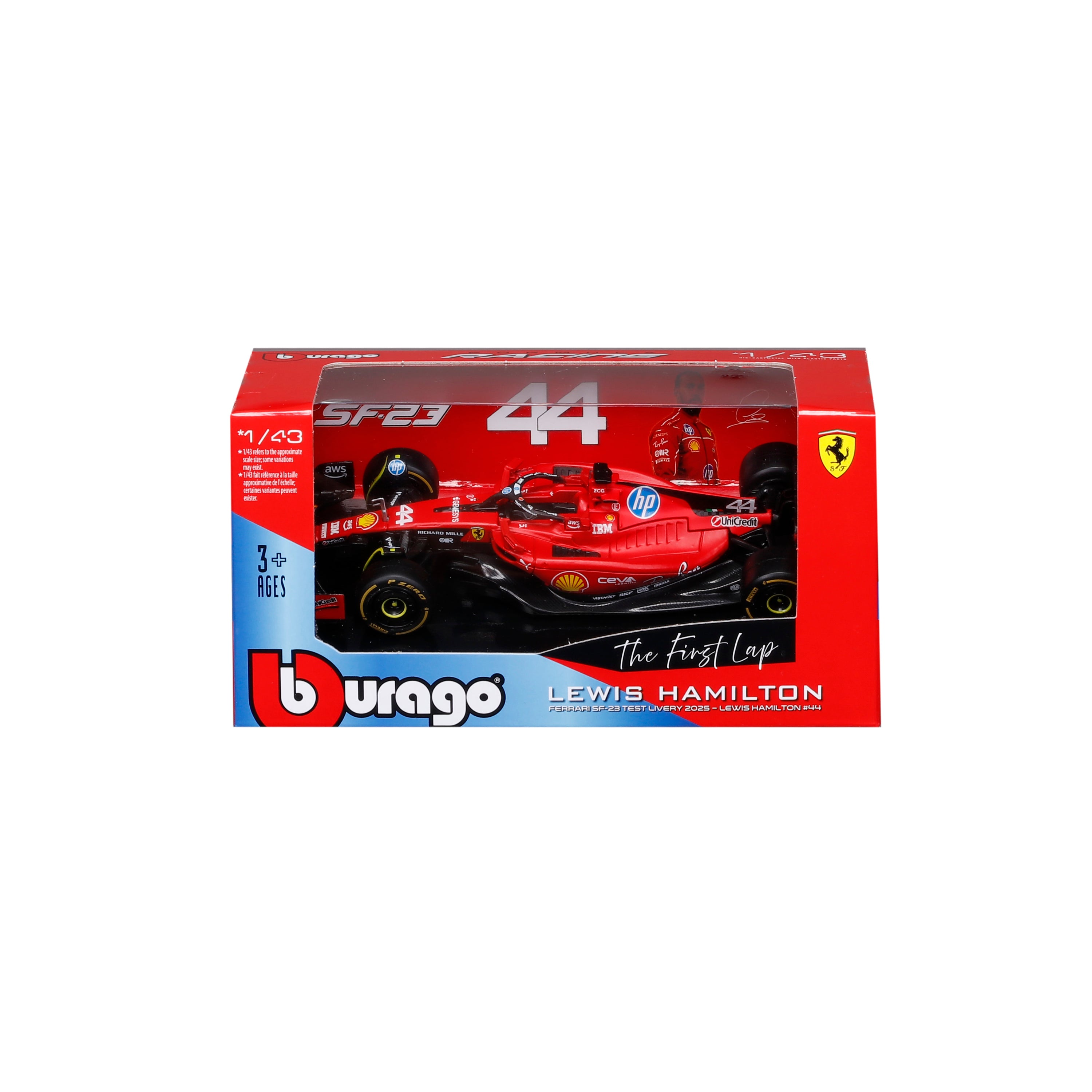 bburago-ferrari-sf-23-test-fiorano-44-lewis-hamilton-1-43-rosso image 2