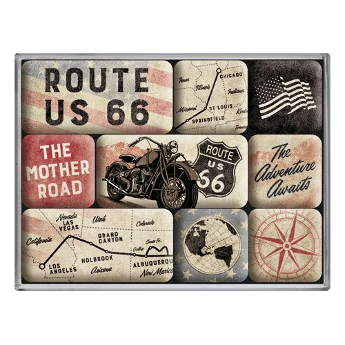 nostalgic-art-route-66-bike-map-set-magneti image 1
