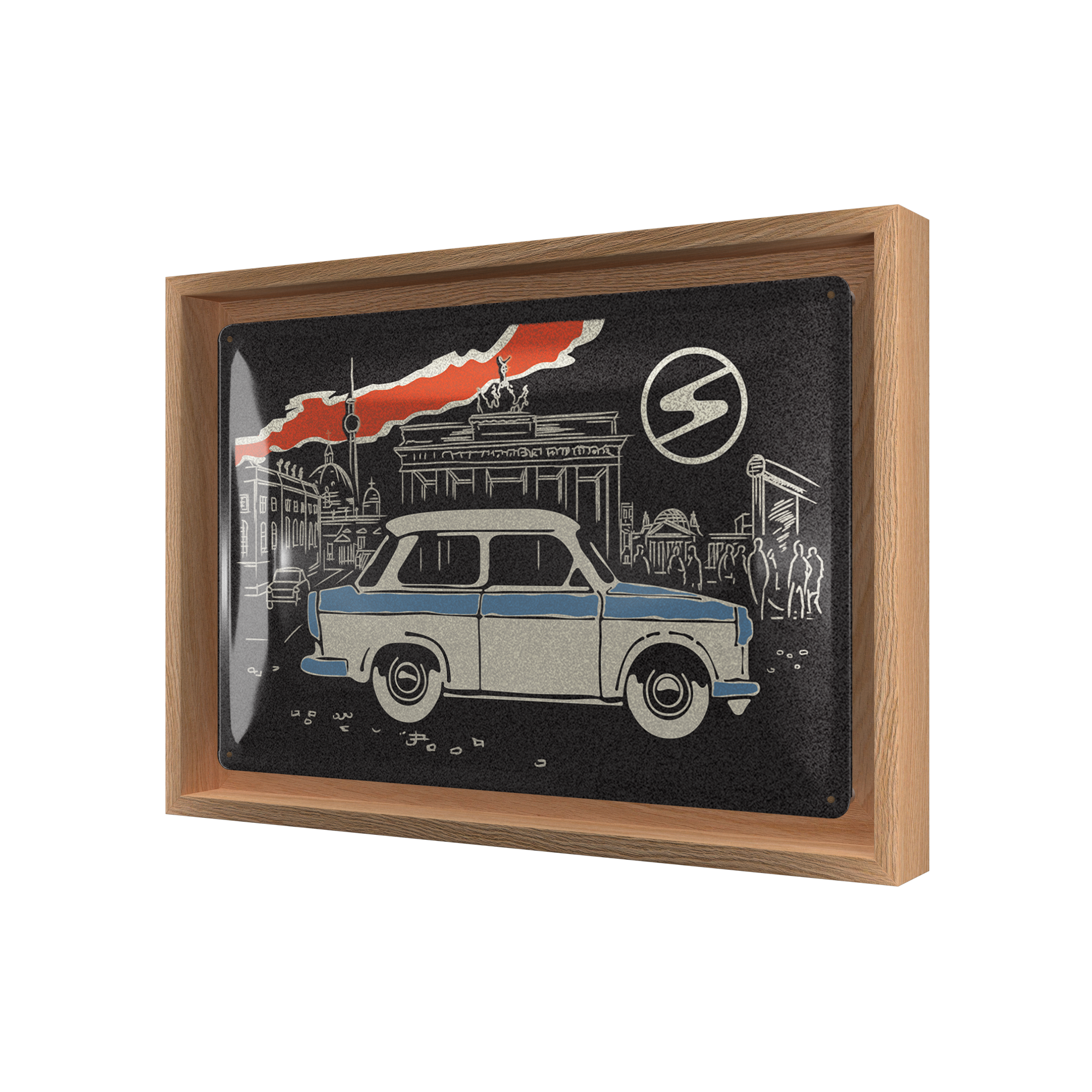 nostalgic-art-trabant-berlin-black-n-frame-m-edition-cornice-in-legno-con-insegn image 1