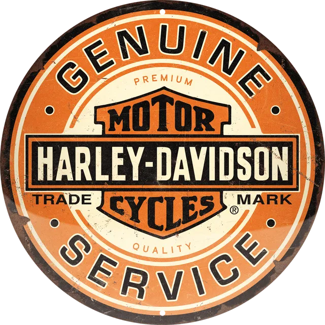 nostalgic-art-harley-davidson-genuine-service-insegna-rotonda-35-cm image 1