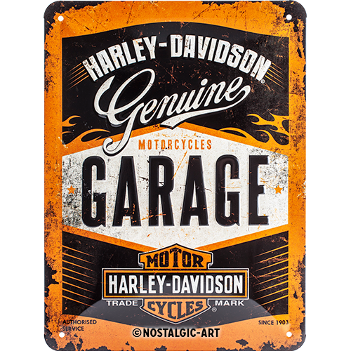nostalgic-art-harley-davidson-garage-targa-in-metallo-15x20-cm image 1