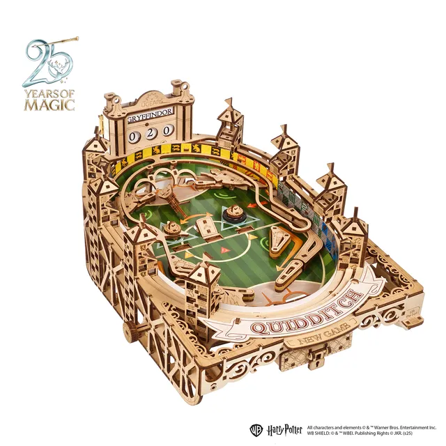 ugears-quidditch-pinball-gioco-flipball-meccanico-in-legno-harry-potter-series image 1