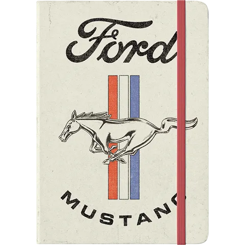 nostalgic-art-ford-mustang-horse-stripes-logo-notebook-a5 image 1