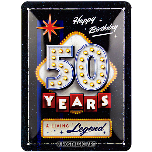 nostalgic-art-50-years-birthday-targa-metallo-15x20-cm-in-acciaio image 1