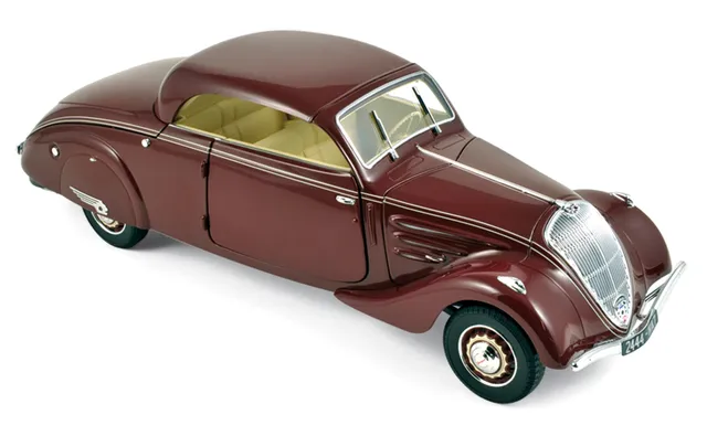 norev-peugeot-402-eclipse-1937-maroon-1-18-modellino-die-cast-da-collezione image 1