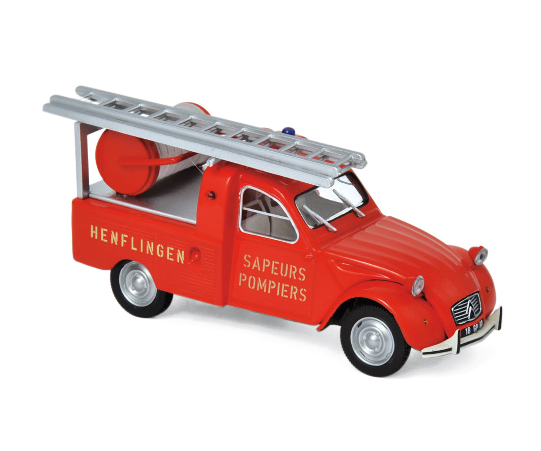 norev-citro-n-2cv-pick-up-con-scala-1963-pompieri-modellino-1-43 image 1