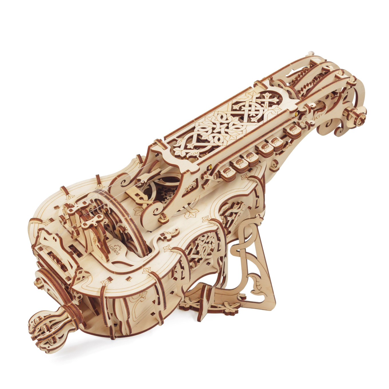 ugears-hurdy-gurdy-strumento-musicale-meccanico-in-legno-3d image 1
