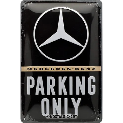 nostalgic-art-mercedes-benz-parking-only-targa-metallo-20x30-cm image 1