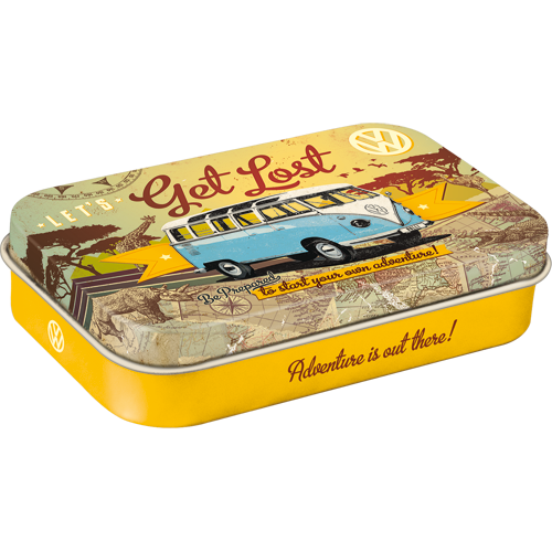 nostalgic-art-vw-bulli-let-s-get-lost-scatola-per-mentine-xl-8x6x2-cm image 1