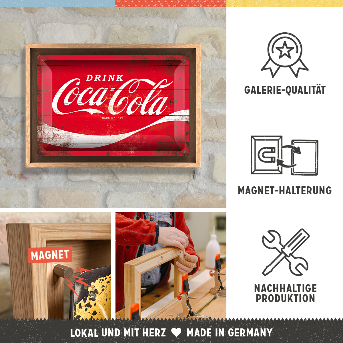 nostalgic-art-coca-cola-logo-red-wave-cornice-n-frame-m-edition-24x33-5-cm-legno image 3