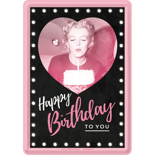 nostalgic-art-marilyn-happy-birthday-biglietto-in-metallo-10x14-cm-2 image 1