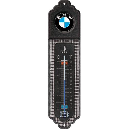 nostalgic-art-bmw-classic-pepita-termometro-retr-in-lamiera-6-5x28-cm image 1