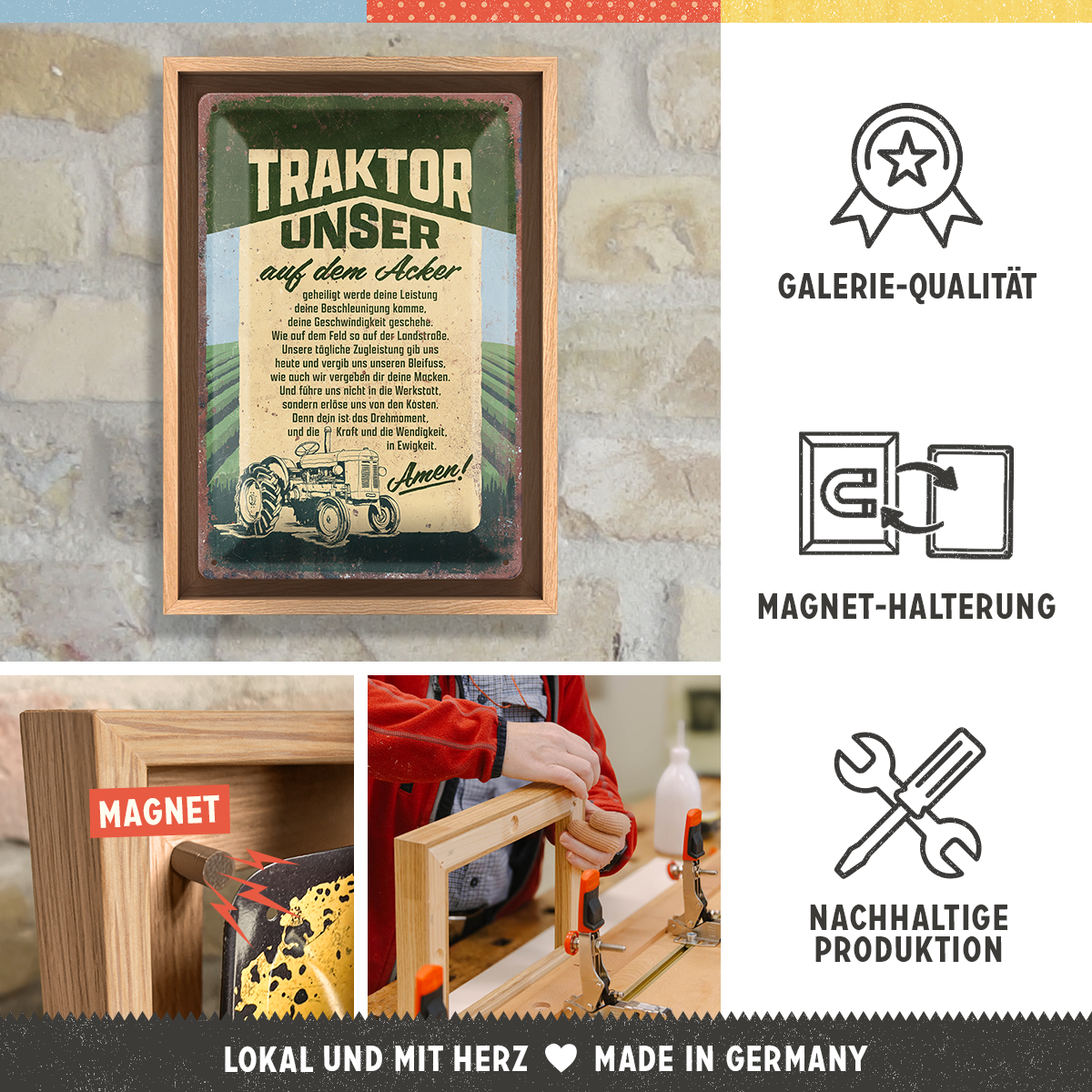 nostalgic-art-traktor-unser-n-frame-m-edition-cornice-legno-24x33-5-cm image 3