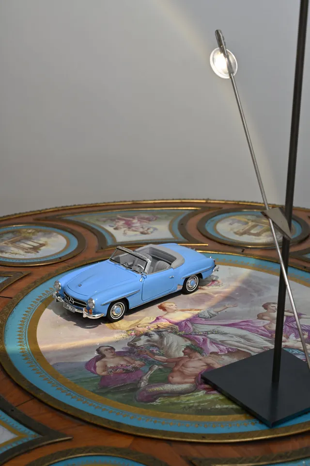 norev-mercedes-benz-190-sl-1955-blu-1-18-modellino-cabrio image 1