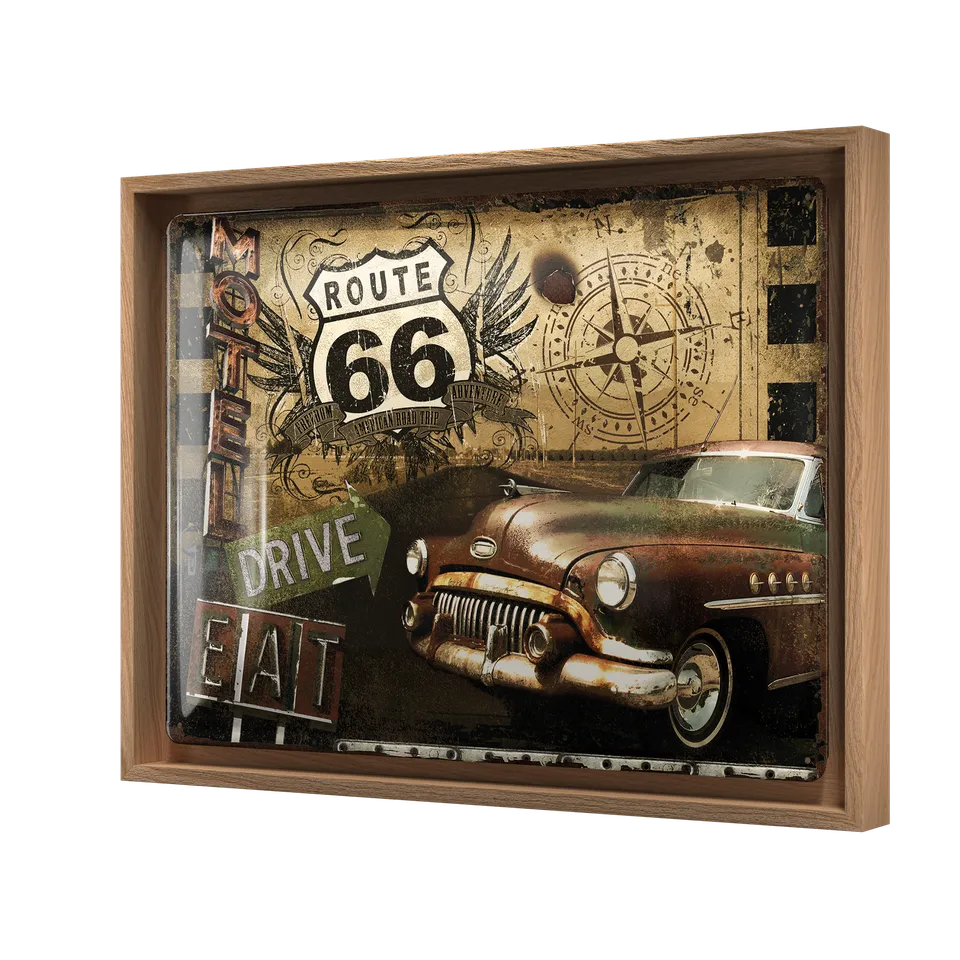 nostalgic-art-route-66-road-trip-cornice-n-frame-l-edition-33-5x44-cm image 1