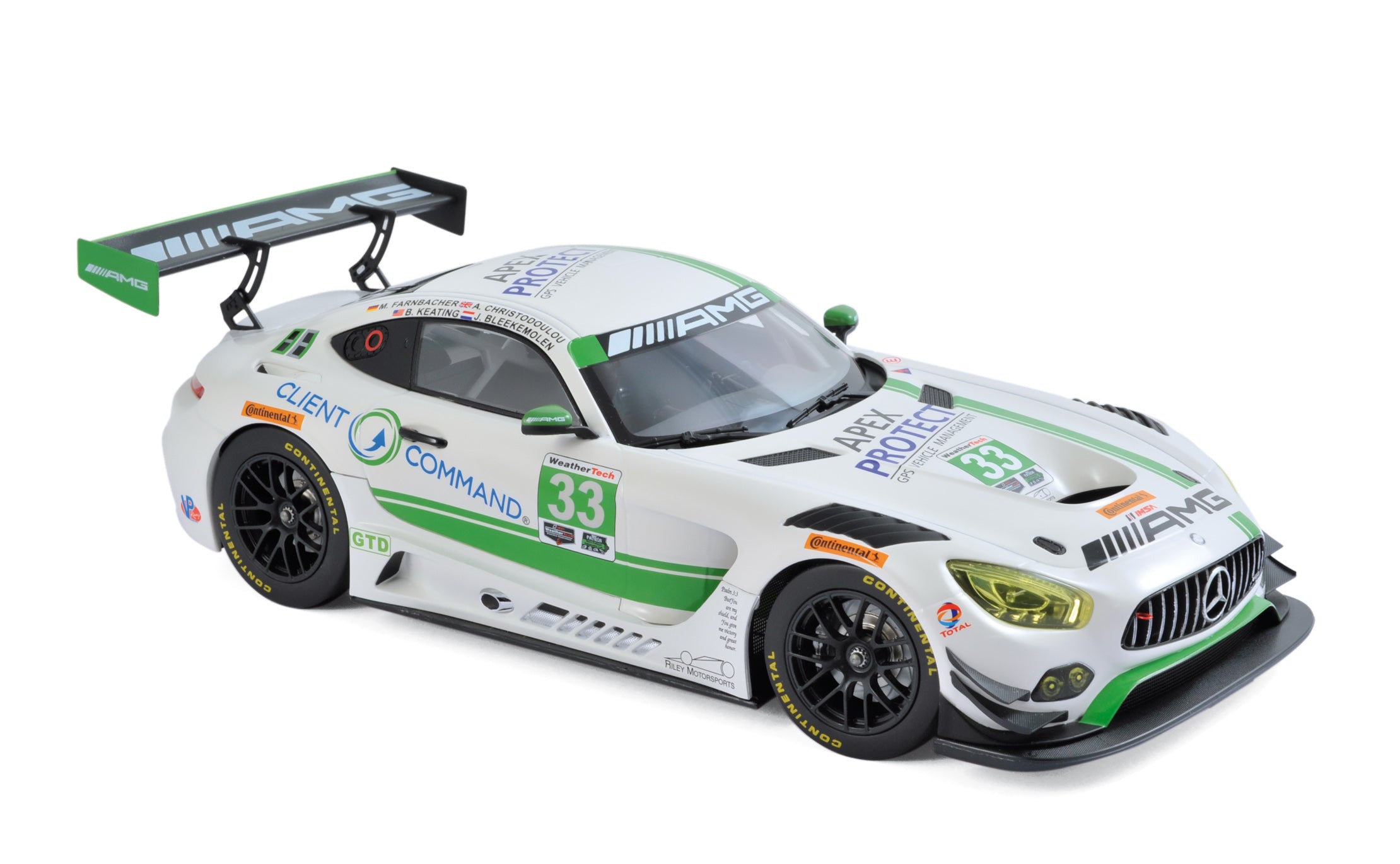 norev-mercedes-amg-gt3-2017-daytona-3-posto-classe-gt-daytona-modellino-auto-1-1 image 1