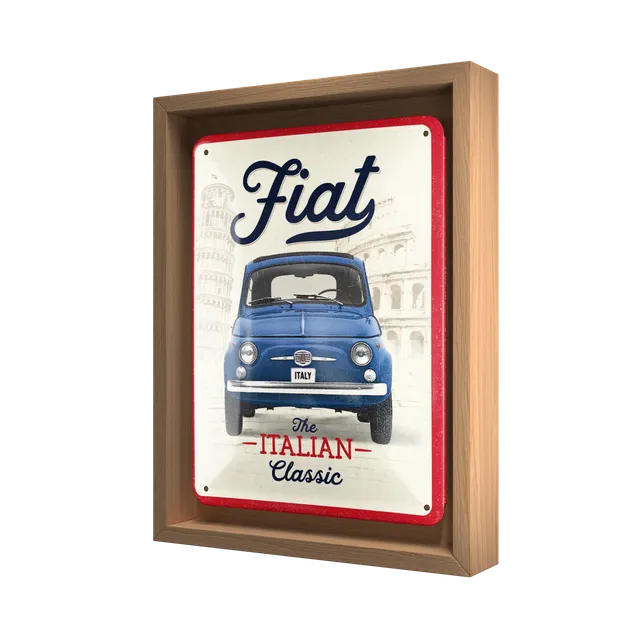 nostalgic-art-fiat-500-the-italian-classic-cornice-n-frame-s-18-5x24-cm-con-targ image 1
