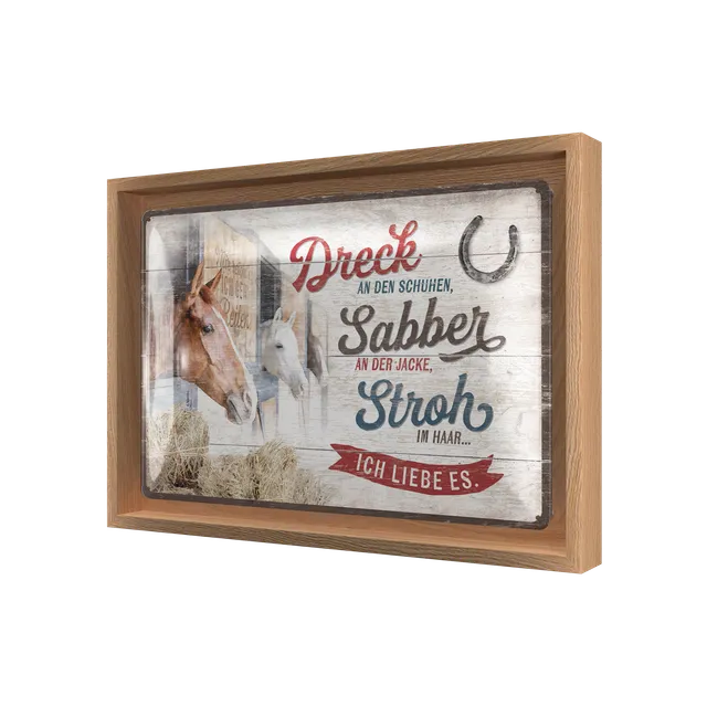 nostalgic-art-dreck-sabber-stroh-pferde-targa-in-metallo-con-n-frame-m-24x33-5-c image 1