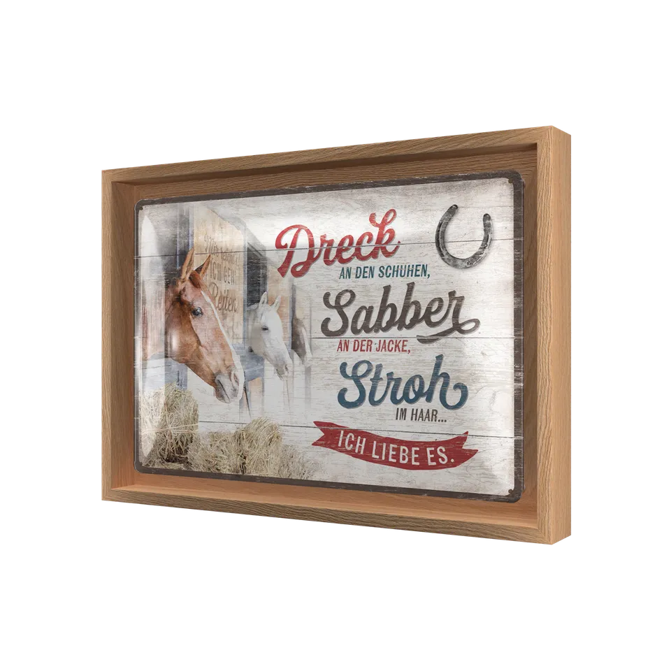 nostalgic-art-dreck-sabber-stroh-pferde-targa-in-metallo-con-n-frame-m-24x33-5-c image 1