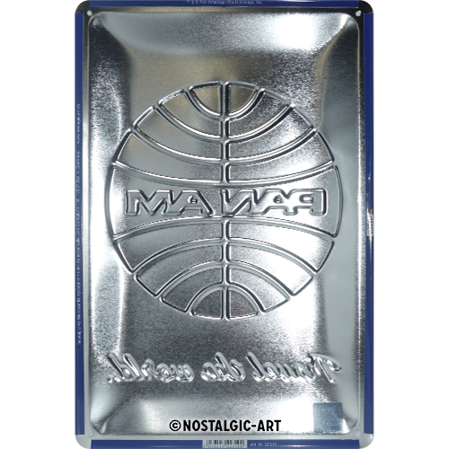 nostalgic-art-pan-am-travel-the-world-logo-white-targa-metallo-20x30-cm image 3