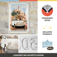 nostalgic-art-fiat-500-discover-new-adventures-targa-metallica-20x30-cm image 3