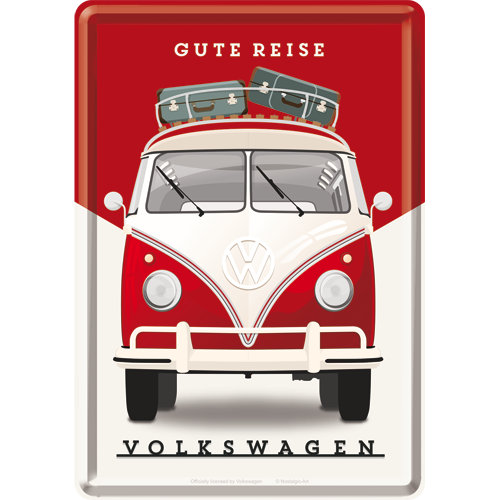 nostalgic-art-vw-gute-reise-cartolina-in-metallo-10x14-cm image 1