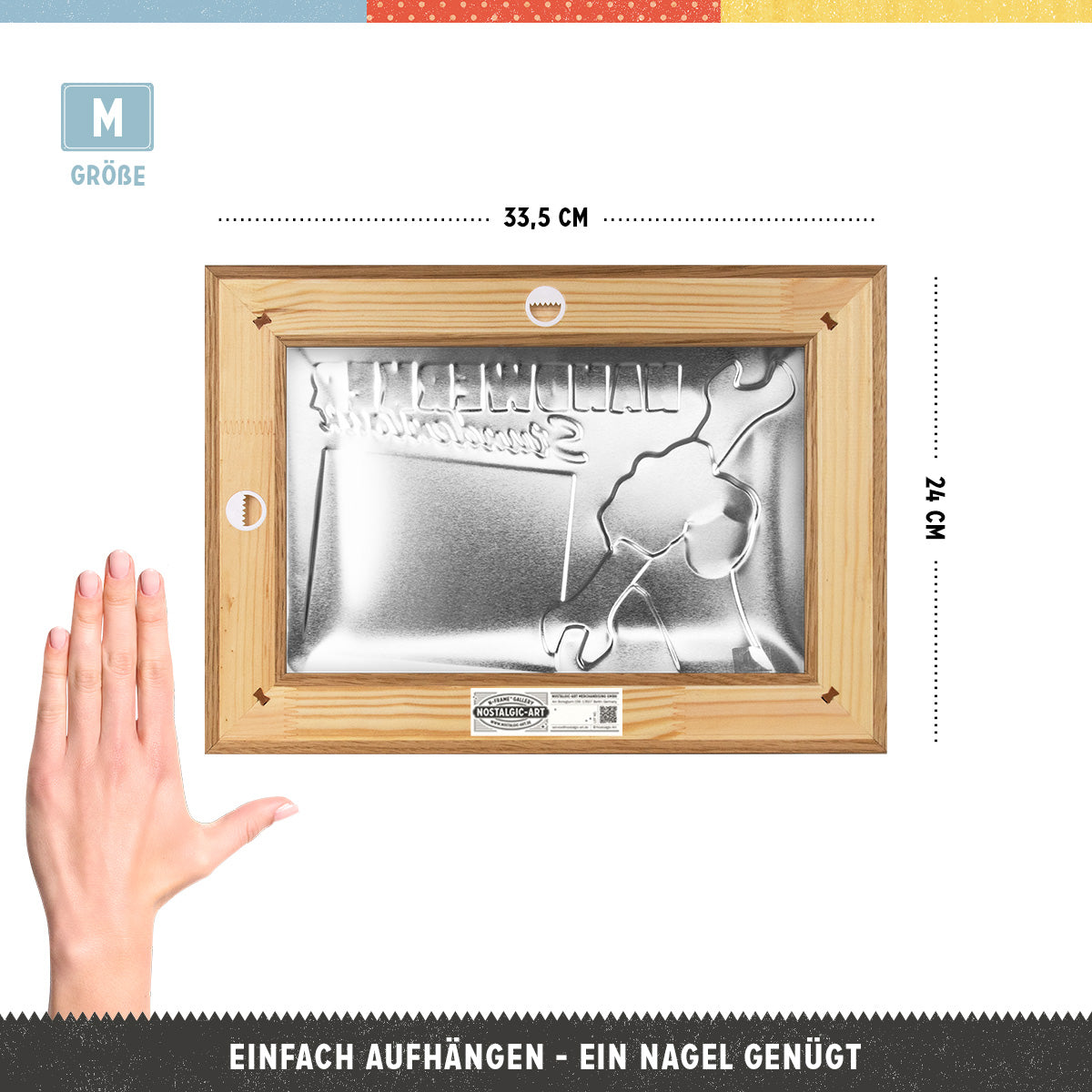 nostalgic-art-handwerker-stundenlohn-targa-metallo-con-cornice-n-frame-m-24x33-5 image 2