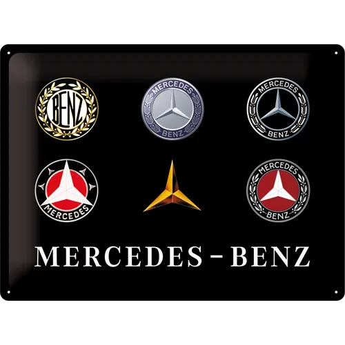 nostalgic-art-mercedes-benz-logo-evolution-targa-in-metallo-30x40-cm image 1
