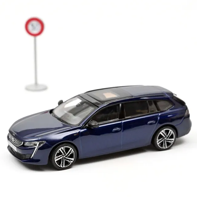 norev-peugeot-508-sw-gt-2018-blu-scuro-modellino-auto-1-43 image 1