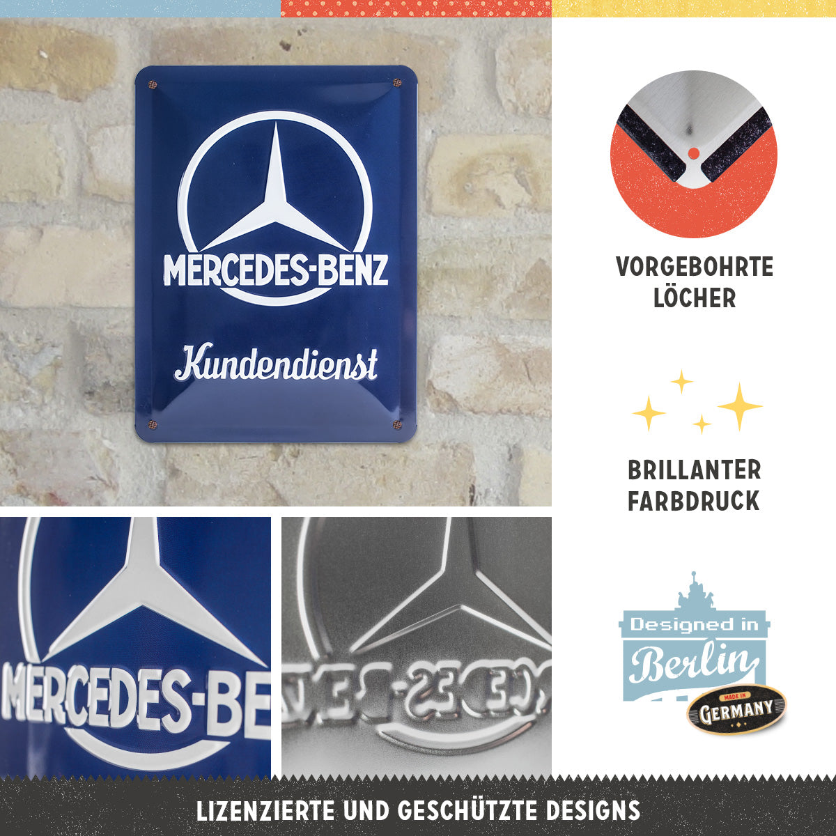 nostalgic-art-mercedes-benz-kundendienst-targa-in-metallo-15x20-cm-2 image 2