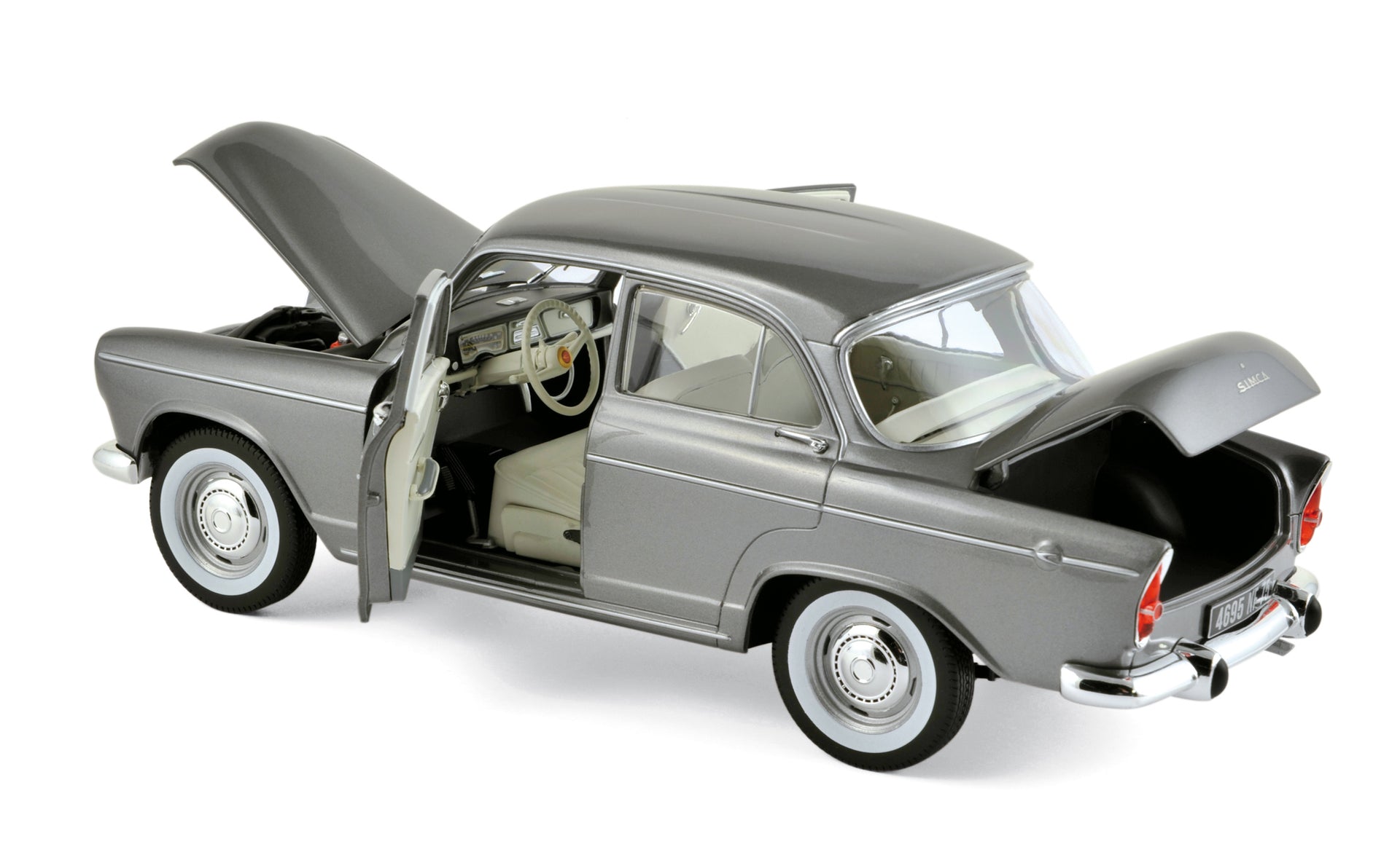 norev-simca-aronde-montlh-ry-sp-ciale-1962-modellino-1-18-grigio-metallizzato image 1