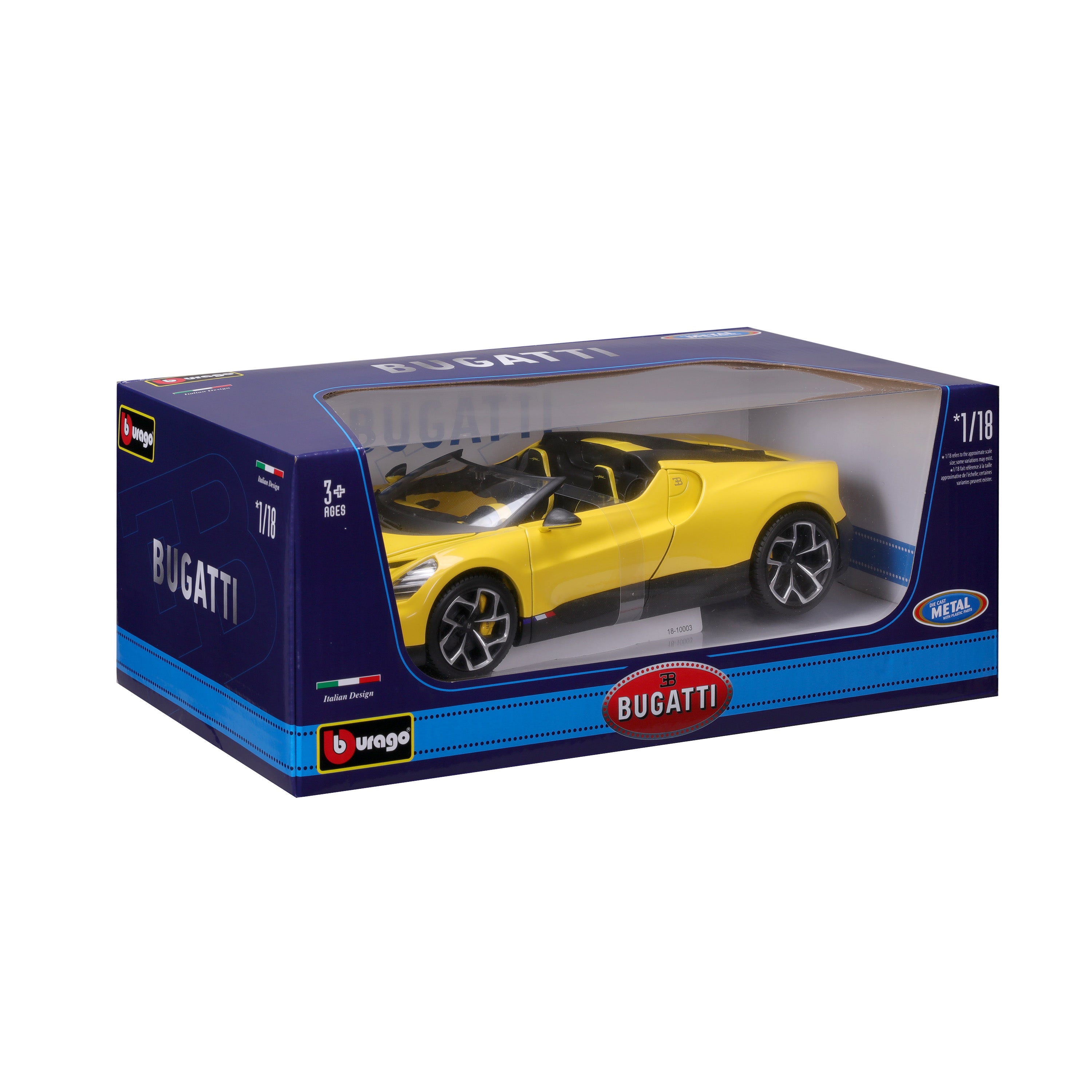 bburago-signature-series-bugatti-mistral-w16-auto-stradale-scala-1-18-gialla image 2
